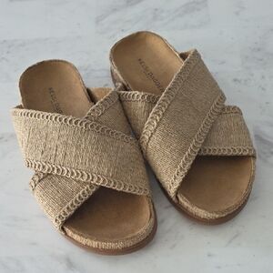 Kelsi Dagger Beige Crisscross Sandals